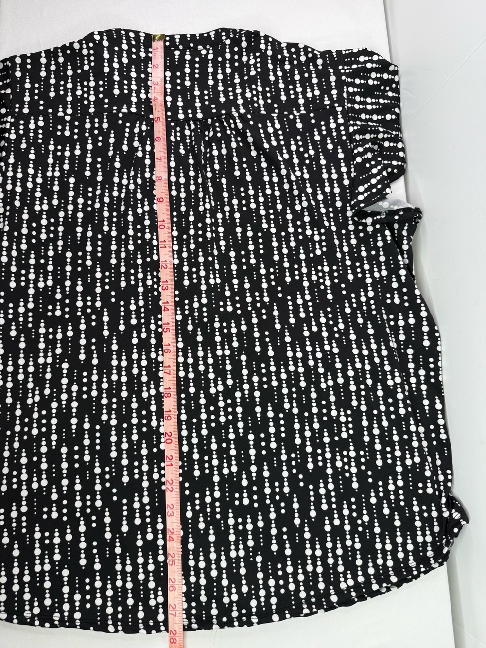 Ava & Grace Black and White Dot-Pattern Short Sleeve Shirt Size XL - Picture 6 of 6